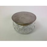Large Cut Glass Silver Lidded Pot - Birmingham 1933 - 11.5cm H
