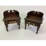 Pair of Miniature Washstands - Apprentice Piece - 20cm W x 13.5 D x 23cm H