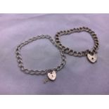 2x Sterling Silver Curb Bracelets - 20.6gms