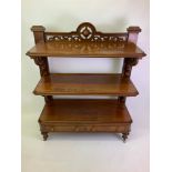 Victorian Mahogany Buffet with Two Drawers on Castor Feet - 124cm W x 48cm D x 138cm H