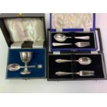 Silver Christening Set and Other