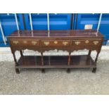 19th Century Oak Dresser Base - 170cm W x 41cm D x 81cm H