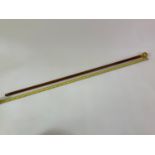 Continental Hallmarked Silver Gilt Topped Cane