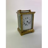 Brass Miniature French Carriage Clock - 10cm H - Working