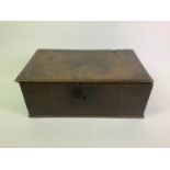 18th Century Oak Bible Box - 49cm W x 29cm D x 18cm H
