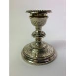 Silver Candlestick with Foliate Decoration - Birmingham 1960 - 12cm H