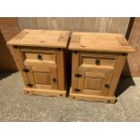 Pair of Mexican Pine Bedside Cabinets