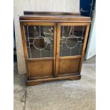 Oak Glazed Cabinet - W90cm x D30cm x H105cm