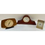 3x Clocks - Carriage Clock, Metamec, etc