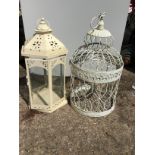 Metal Birdcage and Lantern