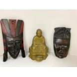 Buddha Figure, Wooden African Masks