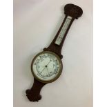 Oak Aneroid Barometer - Cracked Glass