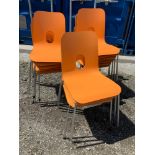 14x Orange Stacking Chairs