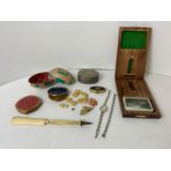 Powder Compacts, Cribbage Game, Watch and Matching Bracelet