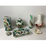 Oriental Dressing Table Set, Decorative Vases, etc