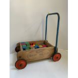 Vintage Triang Baby Walker with Building Blocks