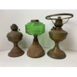 3x Old Oil Lamps
