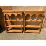 Pair of Pine wall Shelves - 65cm High