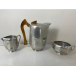 Picquot Ware Coffee Pot Sugar Bowl and Milk Jug