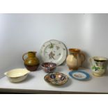 Studio Pottery Jug and other China - Damages