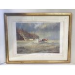 Gilt Framed Michael Lees Print - The Pride of Clovelly - Signed by the Crew