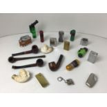 Zippo, Colton etc Lighters and Pipes to include some Clay