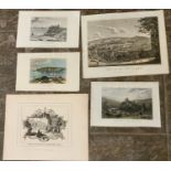 Collection of 19th Century Prints of Local Interest two of ?Barnstaple? 1887, two Hand Coloured