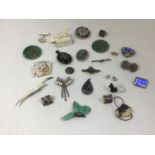 Costume Jewellery - Brooches, Earrings, Pendants etc - Some Silver