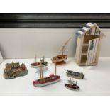 Danbury Mint Model Safely Home, Wooden Model Boats, Beach Hut Storage Shelves