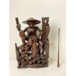 Carved Japanese Fisherman