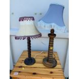 Two Oak Lamps