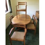 Bramin Danish Retro Table and 6 Chairs - One Chair Requires Repair