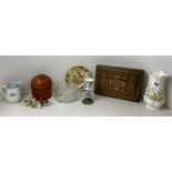 Wooden Patterned Box, Crystal Bowl and China etc