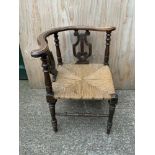 Corner Chair with Wicker Seat