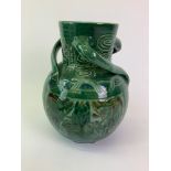 CH Brannam Barnstaple Art Pottery Vase - Signed JD for James Dudeny 1896 - 35cm x 29cm