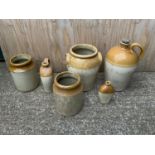 Stoneware Flagon Jars etc