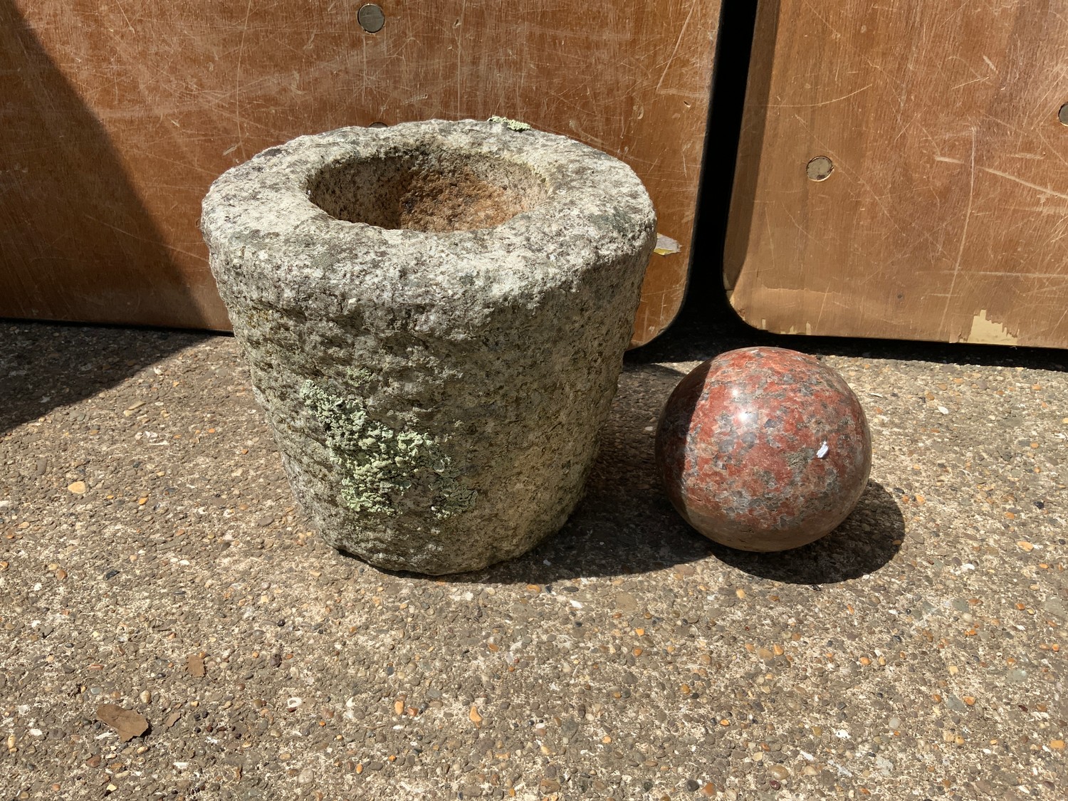 Granite Pot and Ball - 17cm High