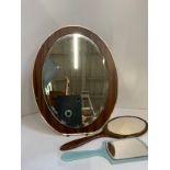 Oval Bevel Edged Dressing Table Mirror and 2x Hand Mirrors