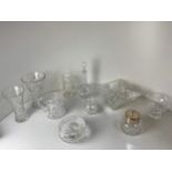 Glassware - Water Jug, Heavy Glass Bowl and Vases etc