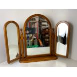 Pine Trifold Dressing Table Mirror