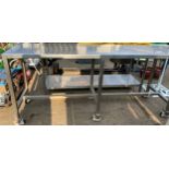 Stainless Steel Heavy Duty Table - 204cm x 57 cm - 6 Legs on Castors