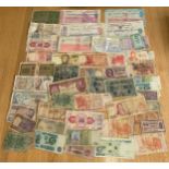 Collection of Foreign Banknotes and Cheques