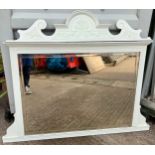 White Painted Overmantel Mirror