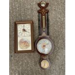 Barometer and Stag Scene Wall Clock