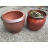 Glazed Planter and Other - 26cm High