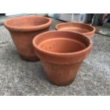 3x Terracotta Pots