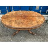 Victorian Walnut Pedestal Table - 155cm x 110cm