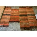 4x Woven Kilim Rugs - Longest 190cm x 62cm