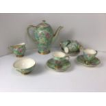 Empire Lilac Time Coffee Set - Damage to Base of One Cup