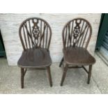 Pair of Wheel Back Chairs